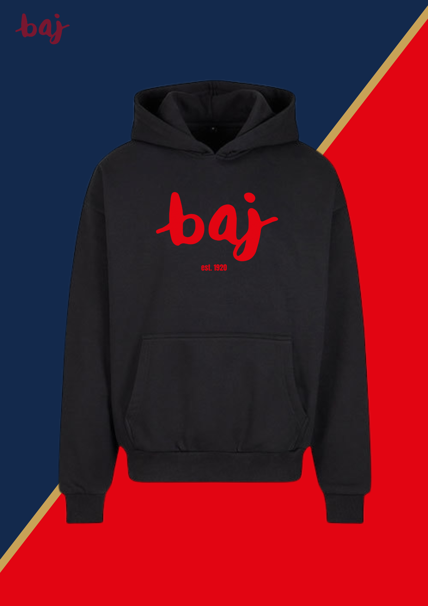 Baj-Oversized Hoodie-großes Logo